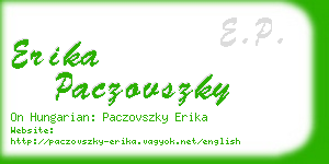 erika paczovszky business card
